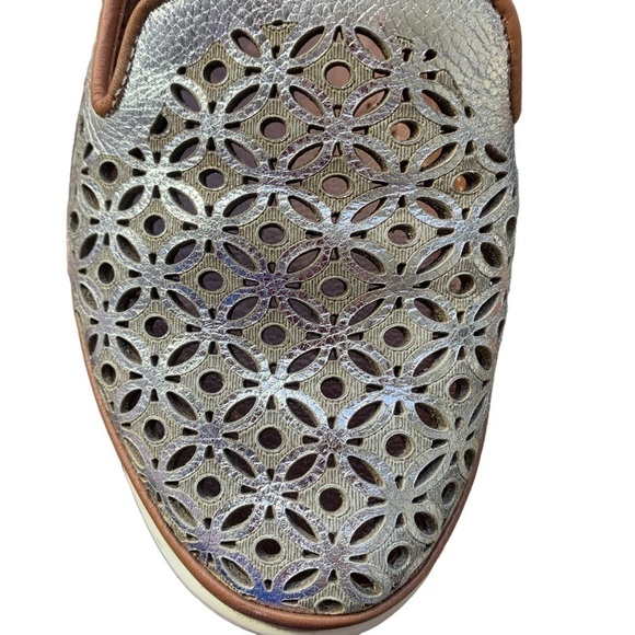 Spring Step Tulisa Metallic Silver Slip On Laser Cut Loafer Women's EU 39 US 8.5 - Picture 6 of 15